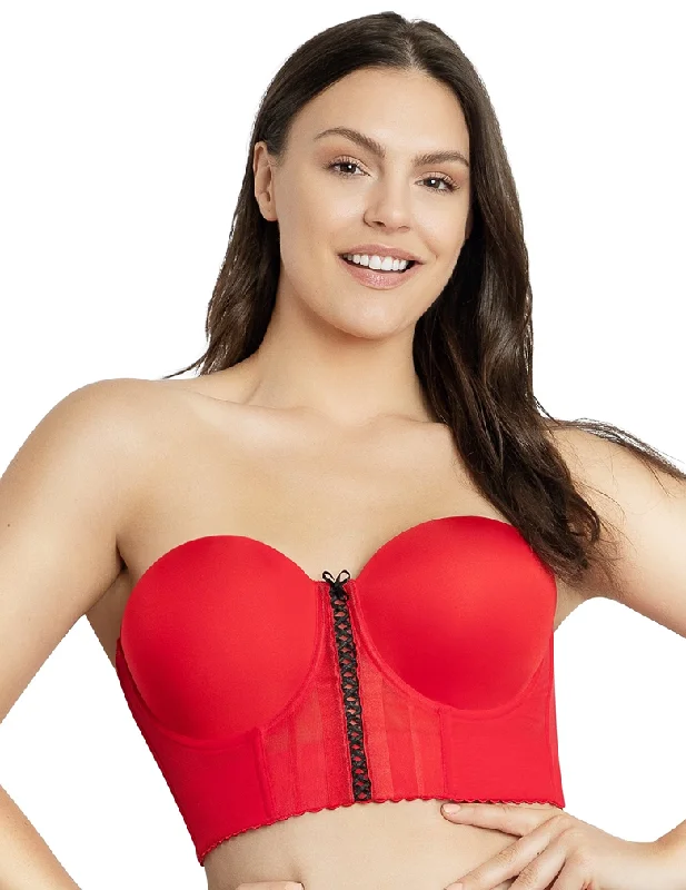 Sexy Lingerie for Women with Stockings Parfait Shea Longline Strapless Bra P60671 Racing Red