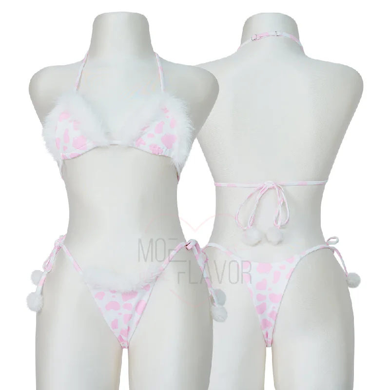 UV protection women bikini briefs for sun safetyWinter Plush Cow Bikini
