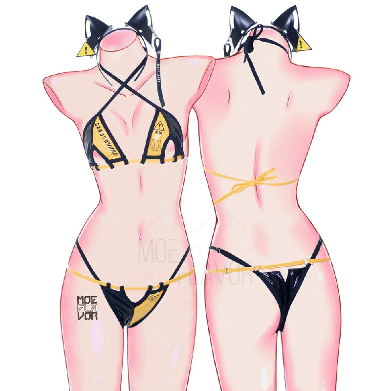 stretchy women bikini briefs for all - day comfortDanger Cyber Cat Bikini