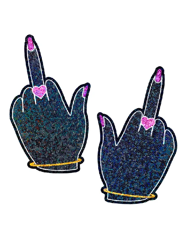 Women's High Waist Lingerie Bodysuits Pastease FQU Middle Finger Nipple Covers