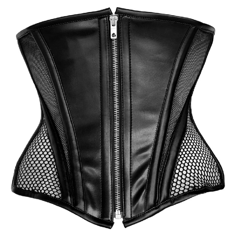 convertible women bustiers and corsetsGothic Punk Fetish Waist Chincher With Mesh & Pu Corset