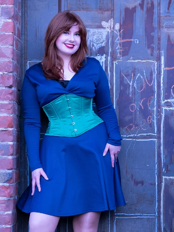 leather women bustiers and corsetsSatin Romantic Curve Waspie Underbust Corset : CS-220