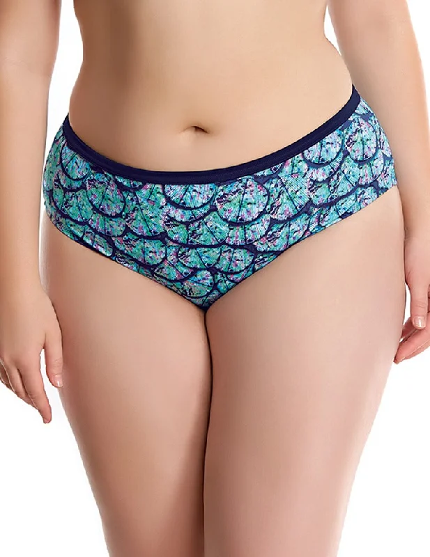 adjustable - waist women briefs for a customizable fitElomi Abalone ES7083 Midnight Mid Rise Brief  Swimwear