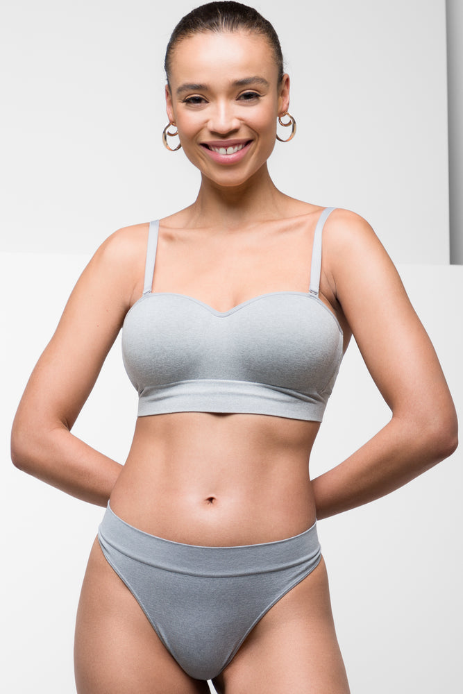 seamless high - cut women thongs for a seamless silhouette3 Pack Seam-Free Thong Panties Black, Grey, White