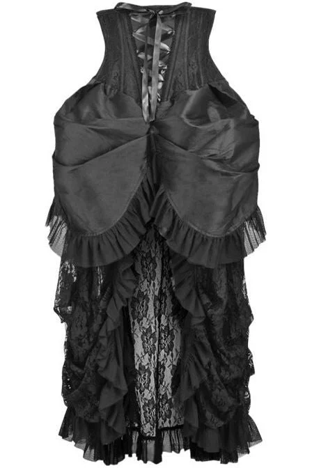 modern women bustiers and corsets trendsTop Drawer Steel Boned Black Lace Victorian Bustle Underbust Corset Dress