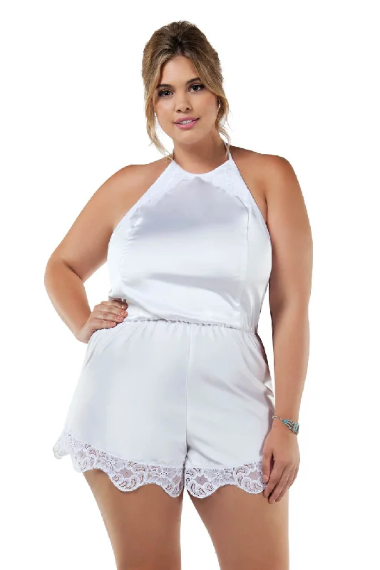 Women's Everyday Wear Lingerie Plus Size Charming Satin Romper