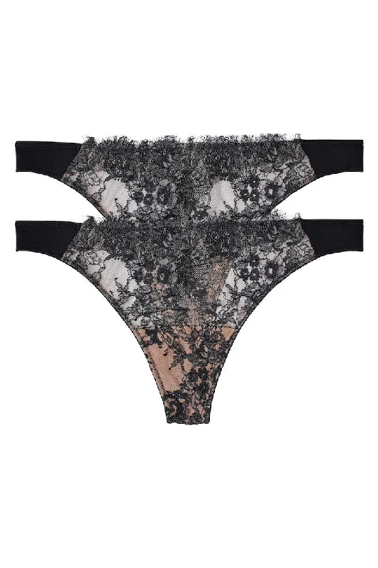 microfiber women thongs for a soft and luxurious feelEntice Sheer Black Thong 2-Pack