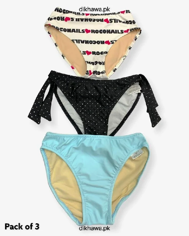 postpartum women bikini briefs for comfortPack of 3 Imported Stocklot Branded Jersey Panty Stretchable Bikini Style Thong Panty 2021