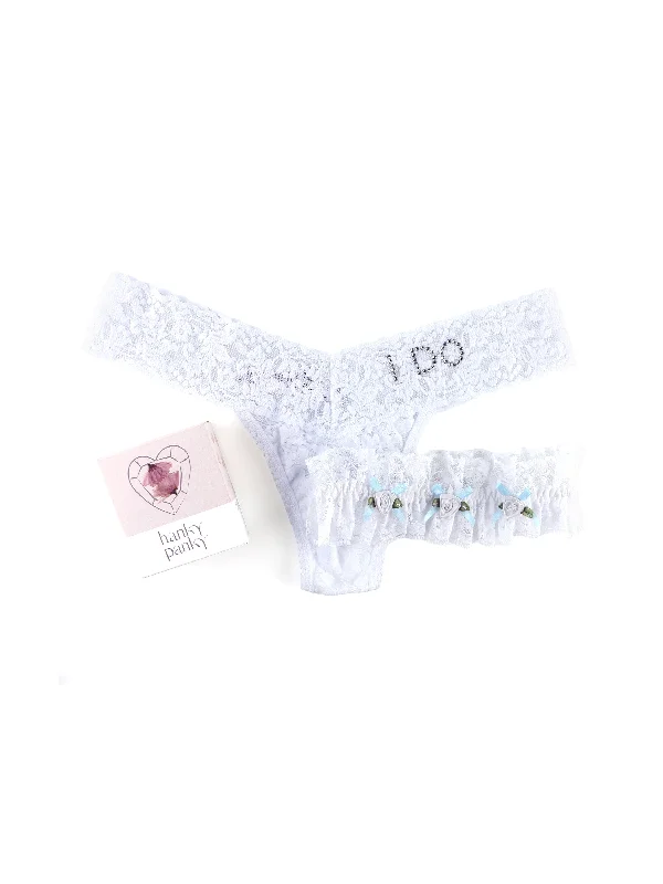 seamless maternity women thongs for a growing bellyI Do Low Rise Thong & Garter Box Set