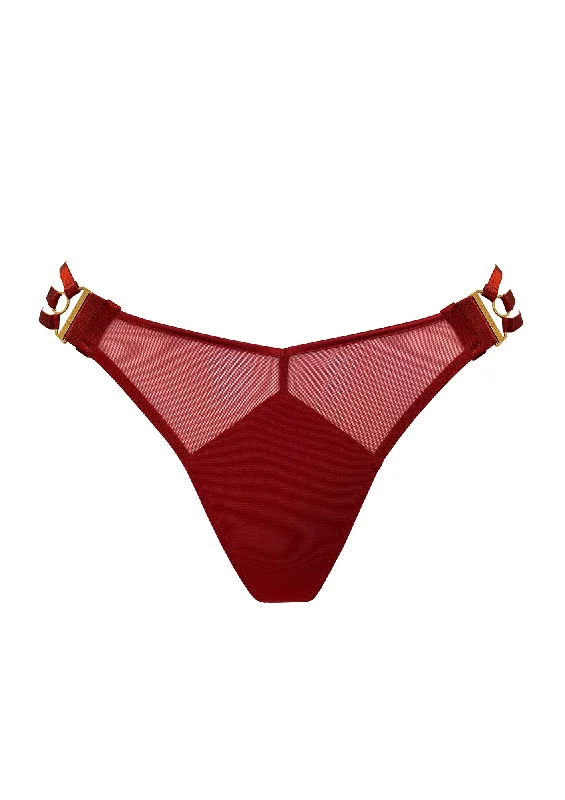 seamless women thongs for invisible under tight dressesSignature Multi Strap Thong Burnt Red