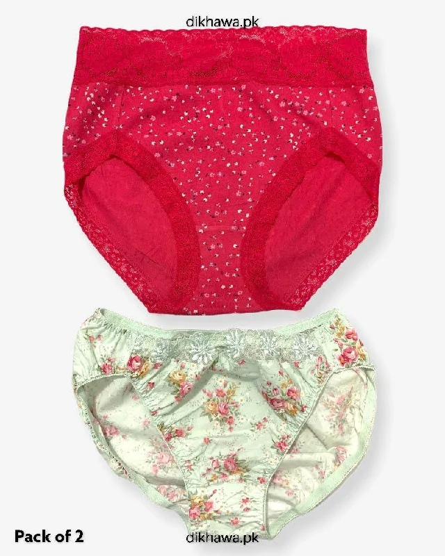 sheer panties for women with a seductive lookPack of 2 Imported Stocklot Branded Cotton Panty Stretchable Cotton Lace Panty 2021