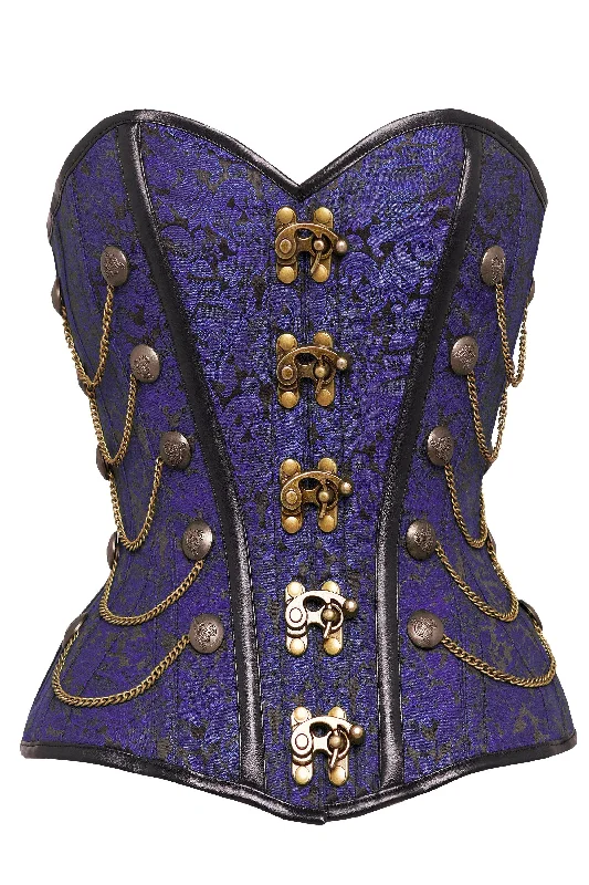 convertible women bustiers and corsetsPurple Steampunk Corset With Chains
