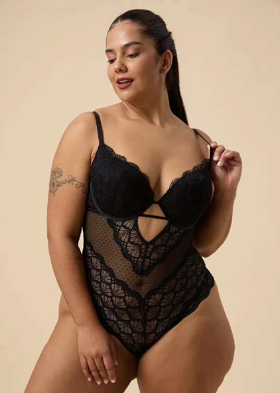 Seamless Bodysuits for a Smooth Underwear LookOLIVIA Plus Sexy Push-Up Mesh Black Lace Bodysuit Seamless Bodysuits for a Smooth Underwear LookOLIVIA Plus Sexy Push-Up Mesh Black Lace Bodysuit