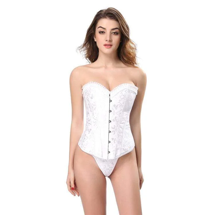 bridesmaid women bustiers and corsetsWomen's Gothic Jacquard 12-steel boned Overbust Corsets