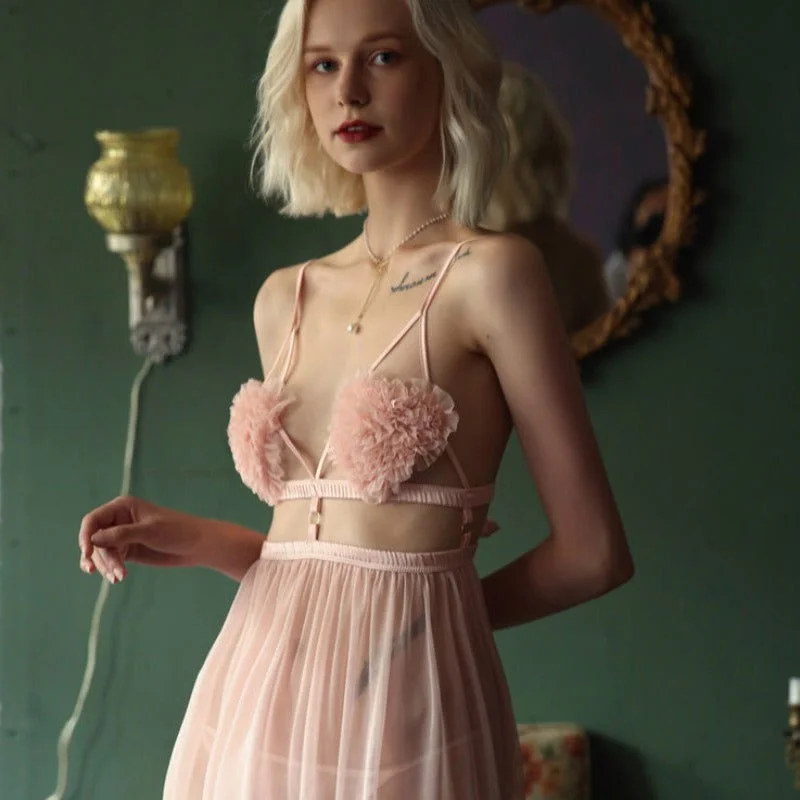 women sexy lingerie for special occasionsPink Thin Sexy Backless Night Dress with Panty women sexy lingerie for special occasionsPink Thin Sexy Backless Night Dress with Panty
