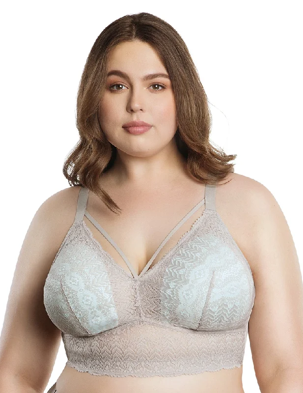Comfortable Cotton Lingerie for Women Parfait Mia Lace P5951 Sandstone Wire-Free Padded Lace Bralette