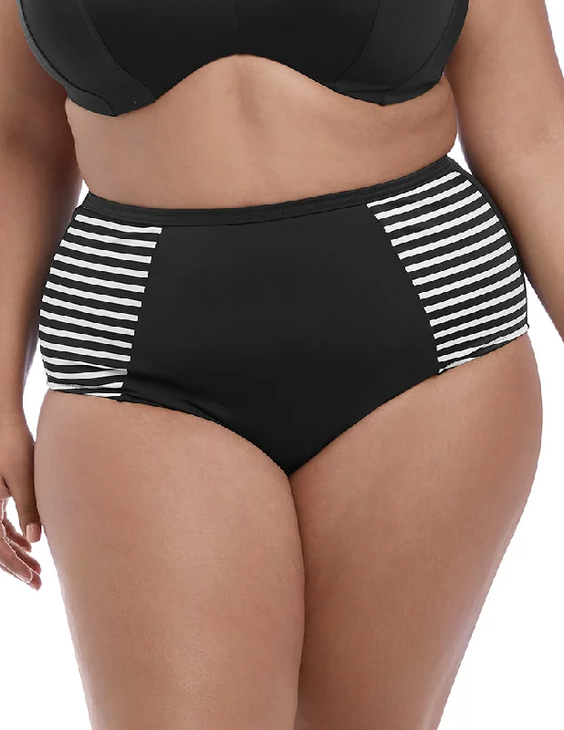 travel friendly women bikini briefs for easy packingElomi Women's Malibu Days ES7635 Black High Waist Bikini Brief