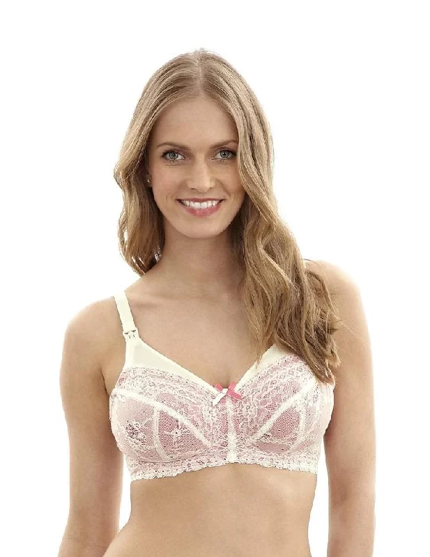Eco-Friendly Organic Lingerie for Women Panache Sophie 5821 Ivory/Pink Nursing Bra