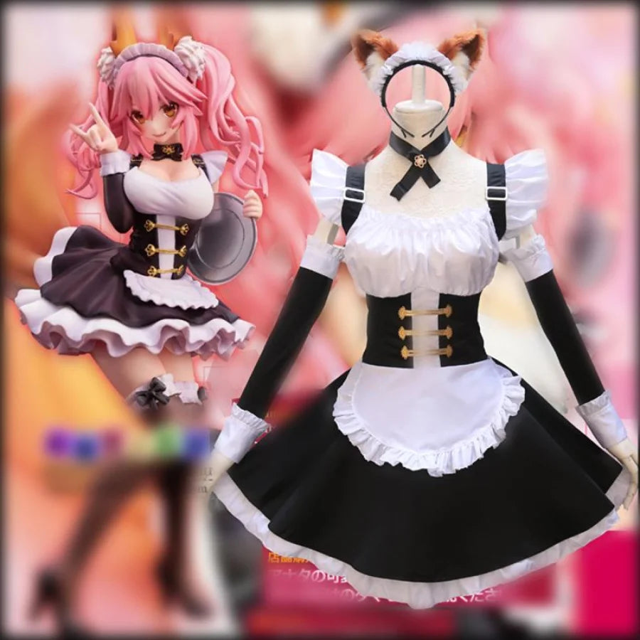 women cosplay costumes with hidden - pocketsFate Grand Order Tamamo No Mae Costumes Cosplay  Lolita Maid Dress for Girls Waitress Costumes mp005983