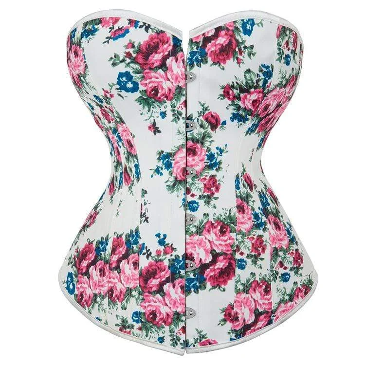 Victorian style women bustiers and corsetsWomen's Gothic Floral Printed Strappy Overbust Corset