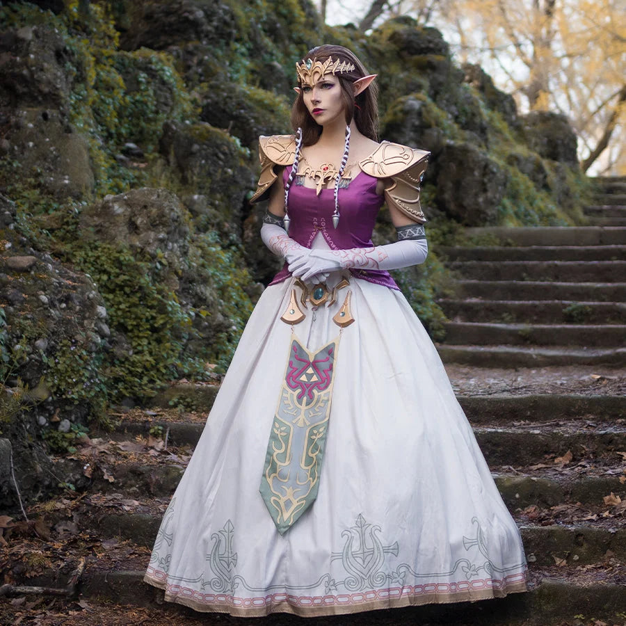 women vampire cosplay costumes fangs【READY TO SHIP】The Legend of Zelda: Twilight Princess Zelda Cosplay Costumes Dress mp005257