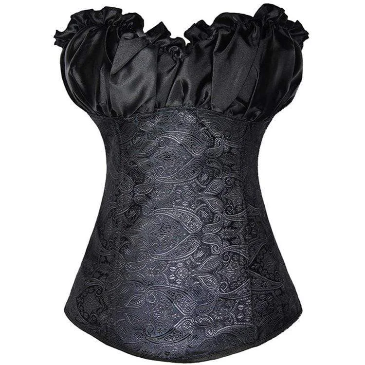 mesh women bustiers and corsetsWomen's Gothic Flabala Hem Satin Overbust Corsets