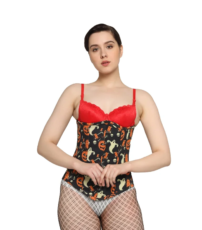 cheap women bustiers and corsets onlineHoundstooth printed waist reducing longlined underbust corset