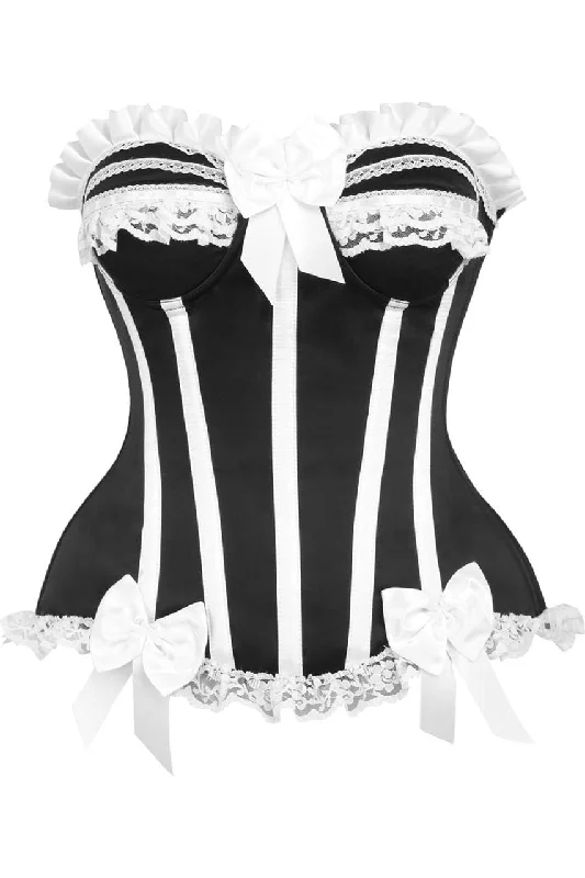 statement women bustiers and corsetsTop Drawer Black/White Steel Boned Burlesque Corset