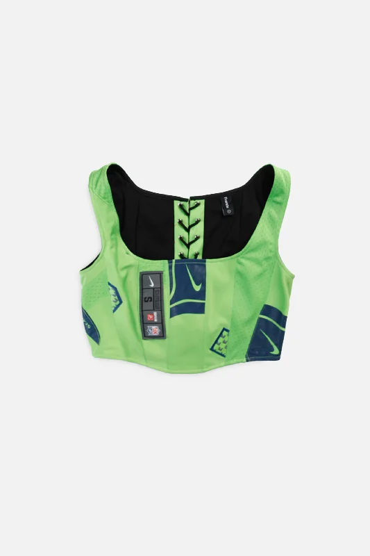 short women bustiers and corsetsRework Seattle Seahawks NFL Corset - S