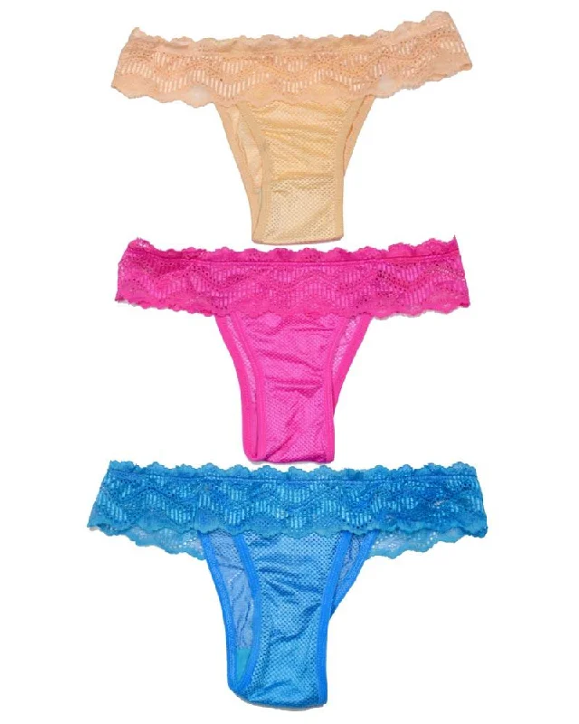 petite women sexy lingerie fitsPack of 3 Sexy Bridal Net Panty - YZF101