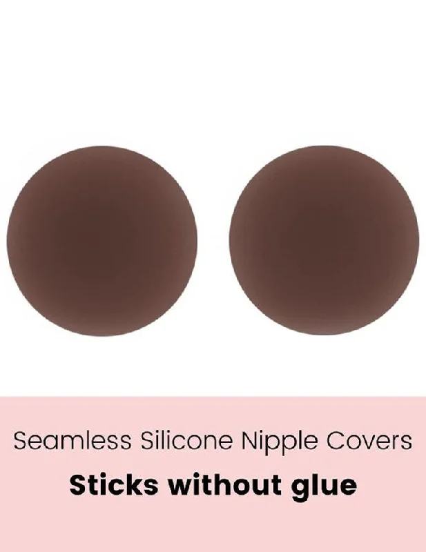 Women's Sheer Lingerie Nightgowns Boomba Magic Nipple Covers Adhesive Cocoa