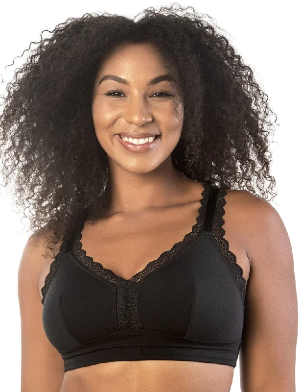Plus Size Lace Lingerie for Women Parfait Dalis P5641 Black Wirefree Seamed Bralette