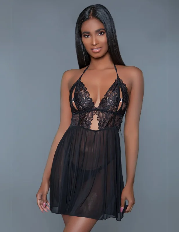 Designer Lingerie Sets for Women Be Wicked 2017 Cosette Babydoll Black