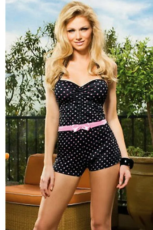 Affordable Lingerie for Women Retro Tease Polka Dot Romper