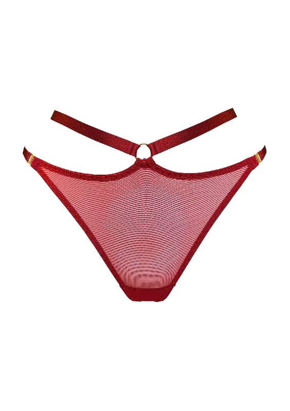 adjustable - strap women thongs for a customizable fitSignature Mesh Harness Thong Burnt Red
