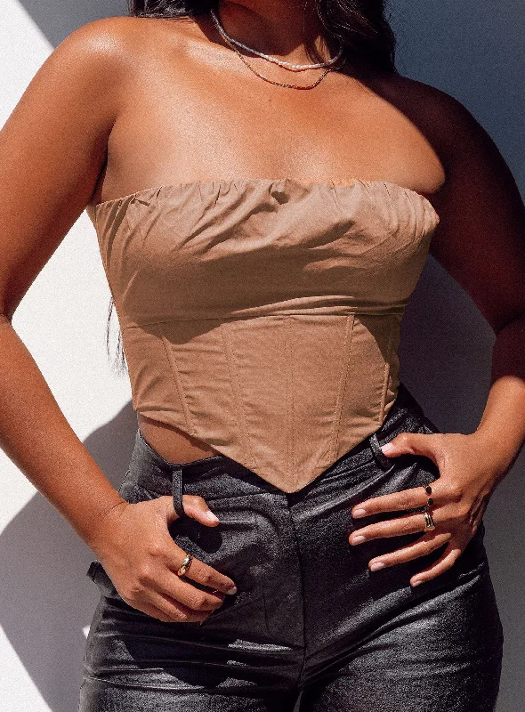 stretchy women bustiers and corsetsBad Gal Bustier Brown