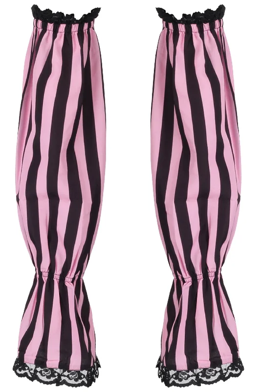 lace detailed women bustiers and corsetsBlack/Pink Striped Smocked Sleeves