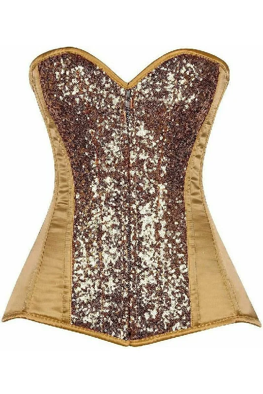 lace detailed women bustiers and corsetsTop Drawer Gold Sequin Steel Boned Corset