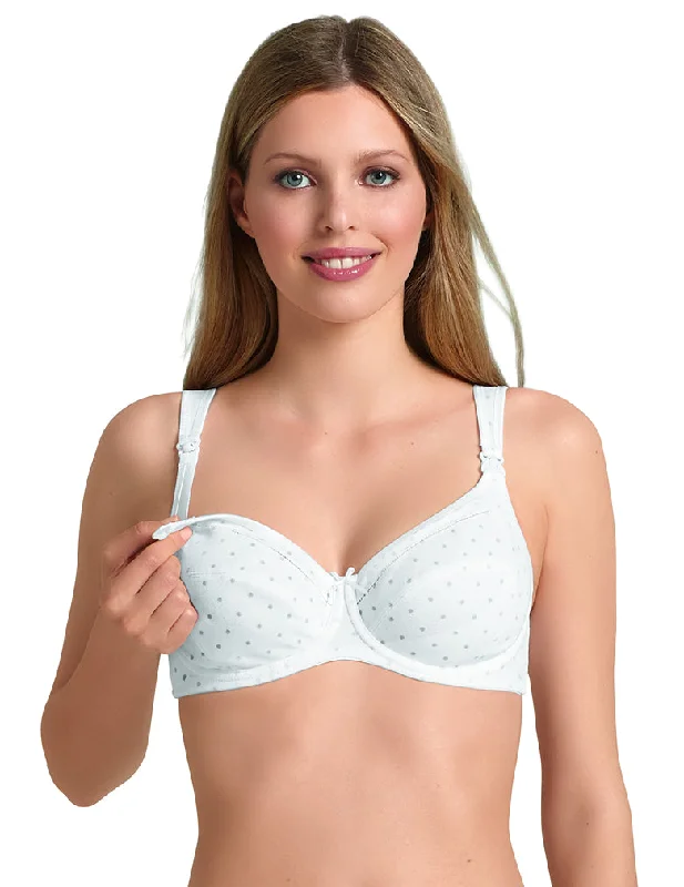 Sexy Lingerie for Women with Stockings Anita Miss Cotton 5056 Pearl White Nursing Bra