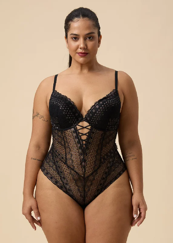 Crop Bodysuits to Pair with High - Waisted BottomsTAYLOR Plus Sexy Push-up Black GOLDEN Lace Bodysuit Crop Bodysuits to Pair with High - Waisted BottomsTAYLOR Plus Sexy Push-up Black GOLDEN Lace Bodysuit