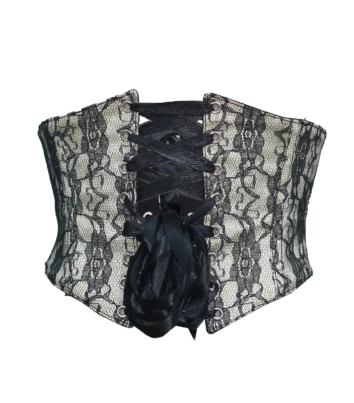 historical reenactment women bustiers and corsetsBlack white Corset Belt
