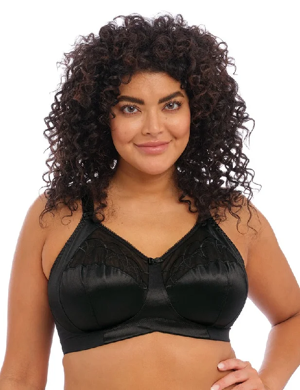 Elegant French Lace Lingerie for Women Elomi Cate EL4033 Black Soft Cup Bra