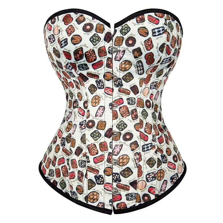 clubbing women bustiers and corsetsWomen's Gothic Vintage Graffiti Printed Overbust Corset