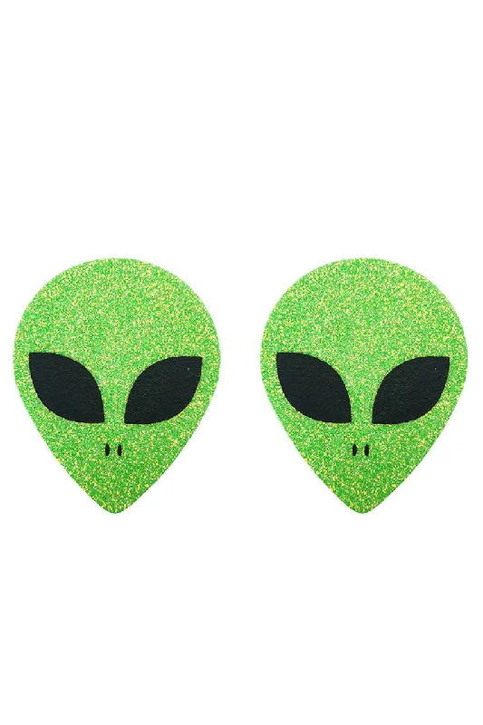 Elegant French Lace Lingerie for Women Green Alien Pasties
