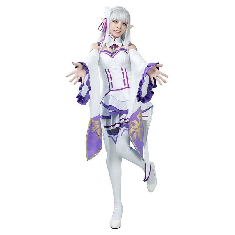 women cosplay costumes for family - groupsRe:Zero − Starting Life in Another World Emilia Cosplay Costume elf mp005757