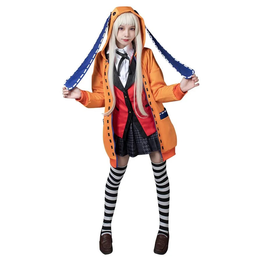 women anime cosplay costumes popularKakegurui Runa Yomoduki Cosplay Costume Long Coat mp005893