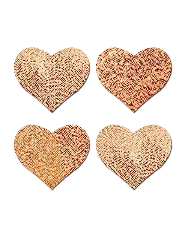 Eco-Friendly Organic Lingerie for Women Pastease PET-HRT-LQ-RGL 2 pair Small Rose Gold Hearts Nipple Covers