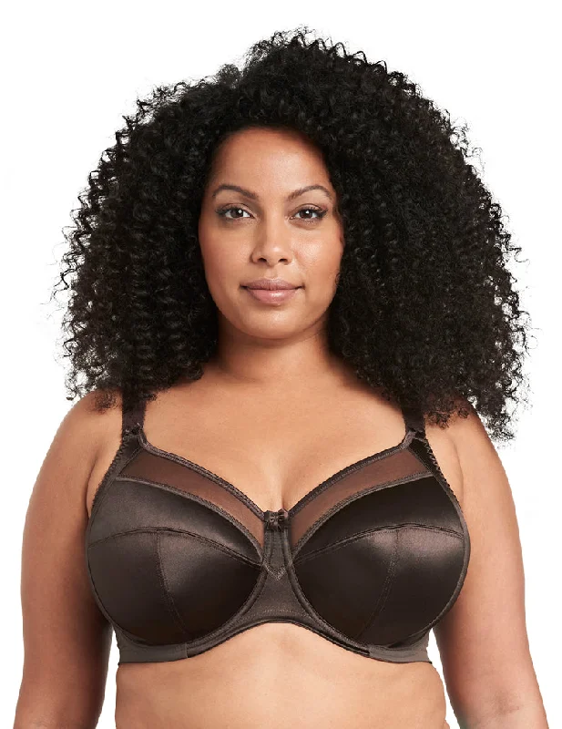 Women's Sheer Lingerie Nightgowns Goddess Keira GD6090 Chocolate Underwire Banded Bra