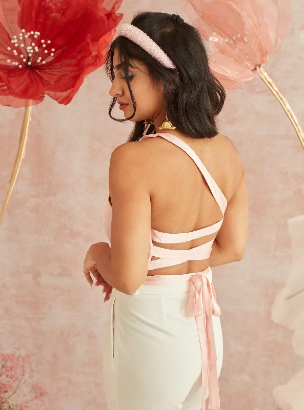 Edwardian inspired women bustiers and corsetsVivian Pink Backless Corset Top