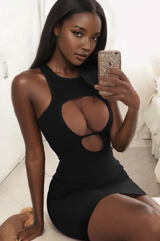 women sexy dresses with open - side detailsBusty Cut Out Seamless Dress